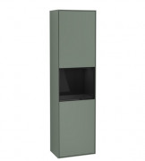 Пенал Villeroy & Boch Finion 41,8x151,6х27 см петлі зліва з підсвічуванням МДФ оливковий матовий лак/глянцевий чорний лак G460PHGM