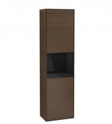 Пенал Villeroy & Boch Finion 41,8x151,6х27 см петлі зліва з підсвічуванням ДСП шпон волоського горіха/глянцевий чорний лак G460PHGN