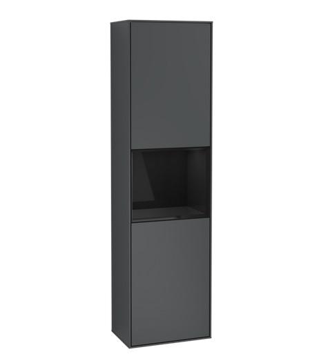 Пенал Villeroy & Boch Finion 41,8x151,6х27 см петлі зліва з підсвічуванням МДФ темно-синій матовий лак/глянцевий чорний лак G460PHHG