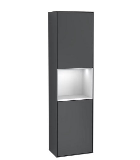 Пенал Villeroy & Boch Finion 41,8x151,6х27 см петлі зліва з підсвічуванням МДФ темно-синій матовий лак/білий матовий лак G460MTHG