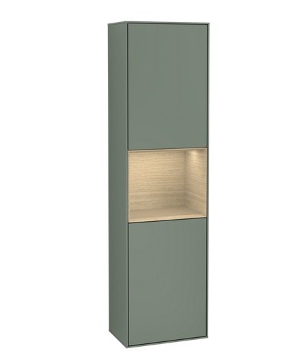 Пенал Villeroy & Boch Finion 41,8x151,6х27 см петли слева с подсветкой МДФ оливковый матовый лак/шпон дуба G460PCGM