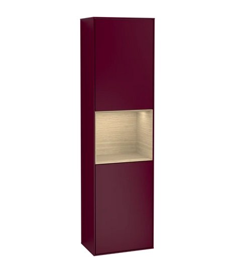 Пенал Villeroy & Boch Finion 41,8x151,6х27 см петли слева с подсветкой МДФ пион матовый лак/шпон дуба G460PCHB