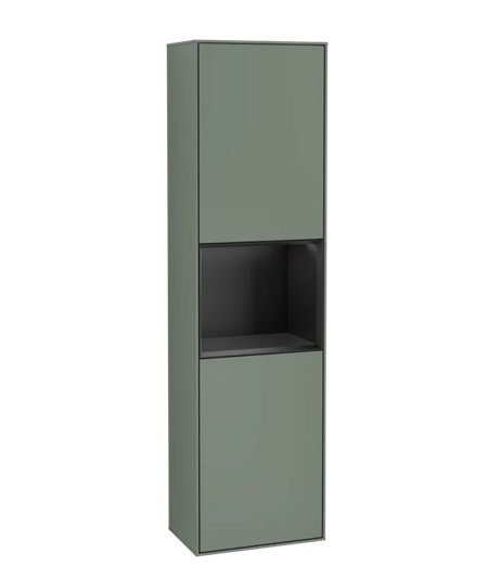 Пенал Villeroy & Boch Finion 41,8x151,6х27 см петлі зліва з підсвічуванням МДФ оливковий матовий лак/чорний матовий лак G460PDGM