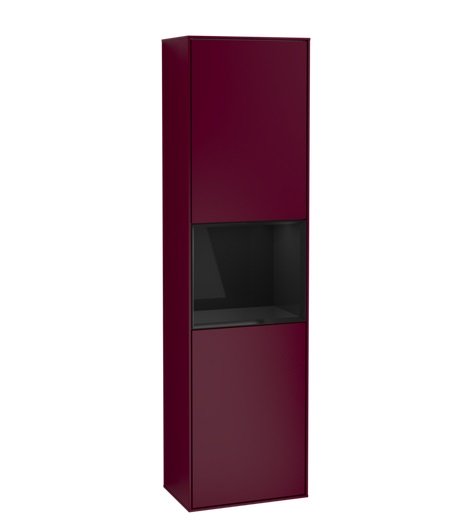 Пенал Villeroy & Boch Finion 41,8x151,6х27 см петлі зліва з підсвічуванням МДФ півонія матовий лак/глянцевий чорний лак G460PHHB