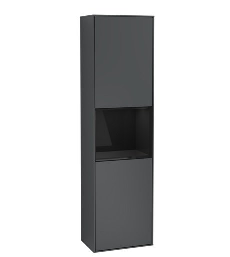 Пенал Villeroy & Boch Finion 41,8x151,6х27 см петли слева с подсветкой МДФ темно-синий матовый лак/глянцевый черный лак G460PHHG