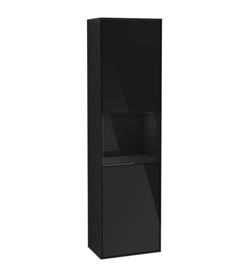 Пенал Villeroy & Boch Finion 41,8x151,6х27 см петлі зліва з підсвічуванням МДФ глянсовий чорний лак G460PHPH