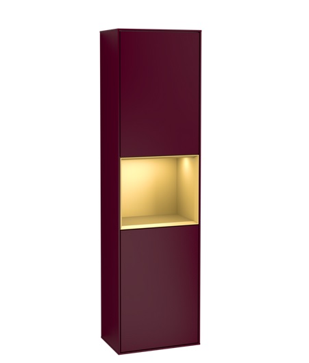 Пенал Villeroy & Boch Finion 41,8x151,6х27 см петлі праворуч з підсвічуванням МДФ півонія матовий лак/золотий матовий лак F470HFHB