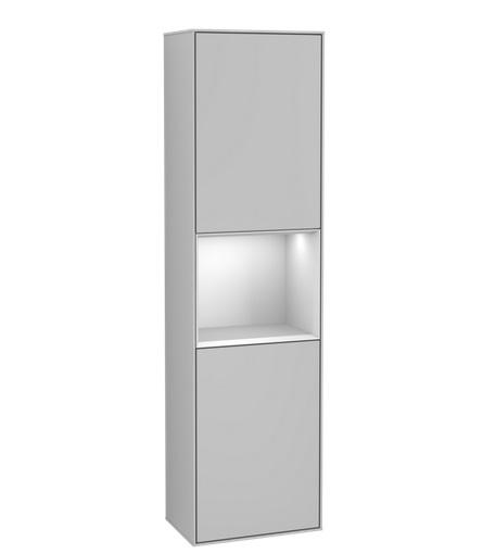 Пенал Villeroy & Boch Finion 41,8x151,6х27 см петлі праворуч із підсвічуванням МДФ світло-сірий матовий лак/білий матовий лак F470MTGJ