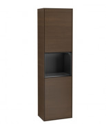 Пенал Villeroy & Boch Finion 41,8x151,6х27 см петлі праворуч з підсвічуванням ДСП шпон волоського горіха/чорний матовий лак F470PDGN