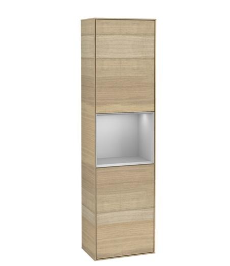 Пенал Villeroy & Boch Finion 41,8x151,6х27 см петлі праворуч з підсвічуванням ДСП шпон дуба/світло-сірий матовий лак F470GJPC