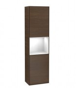 Пенал Villeroy & Boch Finion 41,8x151,6х27 см петлі праворуч з підсвічуванням ДСП шпон волоського горіха/глянсовий білий лак F470GFGN