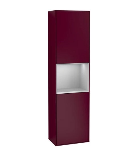 Пенал Villeroy & Boch Finion 41,8x151,6х27 см петлі праворуч з підсвічуванням МДФ півонія матовий лак/світло-сірий матовий лак F470GJHB