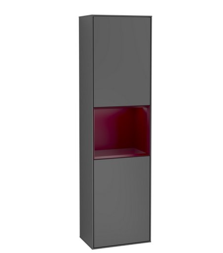 Пенал Villeroy & Boch Finion 41,8x151,6х27 см петлі з підсвічуванням МДФ антрацит матовий лак/півон матовий лак F470HBGK