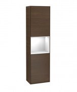 Пенал Villeroy & Boch Finion 41,8x151,6х27 см петлі праворуч з підсвічуванням ДСП шпон волоського горіха/білий матовий лак F470MTGN