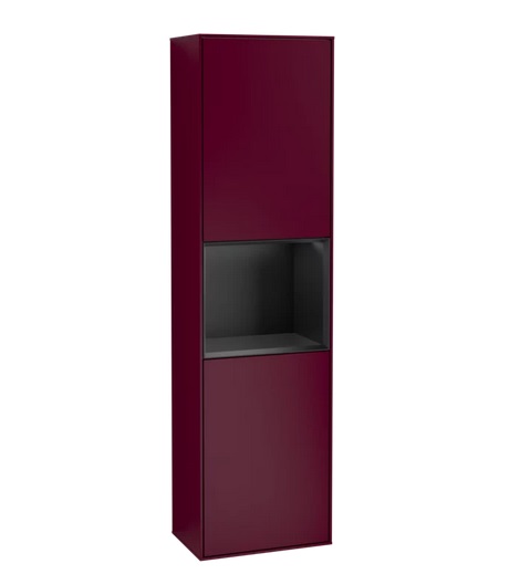 Пенал Villeroy & Boch Finion 41,8x151,6х27 см петлі праворуч з підсвічуванням МДФ півонія матовий лак/чорний матовий лак F470PDHB