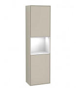 Пенал Villeroy & Boch Finion 41,8x151,6х27 см петлі праворуч з підсвічуванням МДФ пісок матовий лак/глянсовий білий лак F470GFHH