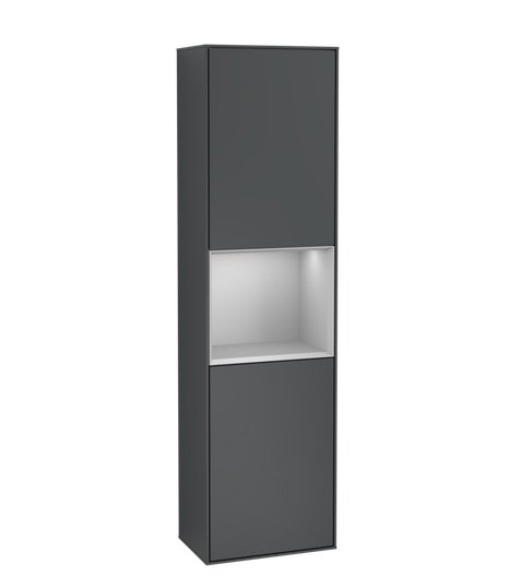 Пенал Villeroy & Boch Finion 41,8x151,6х27 см петли справа с подсветкой МДФ темно-синий матовый лак/светло-серый матовый лак F470GJHG