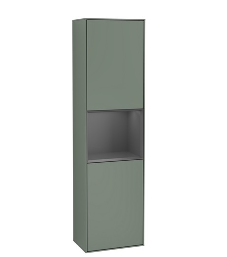 Пенал Villeroy & Boch Finion 41,8x151,6х27 см петли справа с подсветкой МДФ оливковый матовый лак/антрацит матовый лак F470GKGM