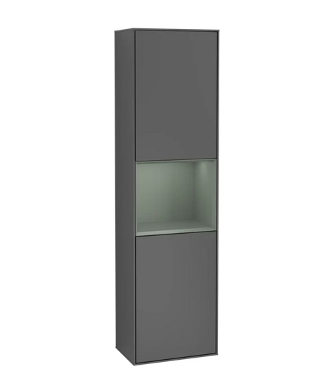 Пенал Villeroy & Boch Finion 41,8x151,6х27 см петли справа с подсветкой МДФ антрацит матовый лак/оливковый матовый лак F470GMGK