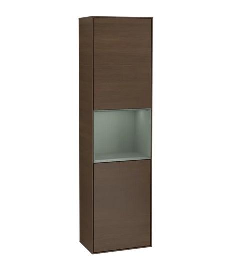 Пенал Villeroy & Boch Finion 41,8x151,6х27 см петли справа с подсветкой ДСП шпон грецкого ореха/оливковый матовый лак F470GMGN