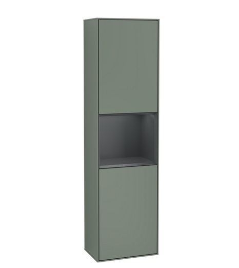 Пенал Villeroy & Boch Finion 41,8x151,6х27 см петли справа с подсветкой МДФ оливковый матовый лак/темно-синий матовый лак F470HGGM