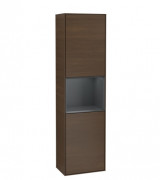 Пенал Villeroy & Boch Finion 41,8x151,6х27 см петлі праворуч із підсвічуванням ДСП шпон волоського горіха/темно-синій матовий лак F470HGGN