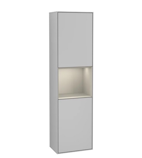 Пенал Villeroy & Boch Finion 41,8x151,6х27 см петли справа с подсветкой МДФ светло-серый матовый лак/песок матовый лак F470HHGJ