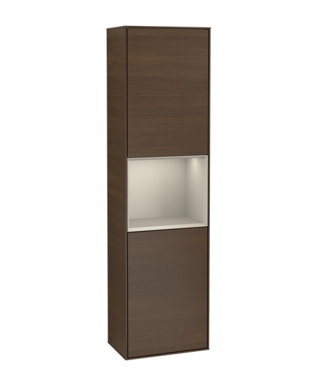 Пенал Villeroy & Boch Finion 41,8x151,6х27 см петли справа с подсветкой ДСП шпон грецкого ореха/песок матовый лак F470HHGN