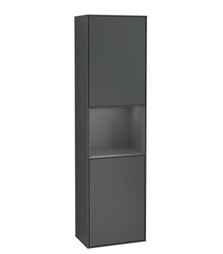 Пенал Villeroy & Boch Finion 41,8x151,6х27 см петлі з підсвічуванням МДФ темно-синій матовий лак/антрацит матовий лак F470GKHG