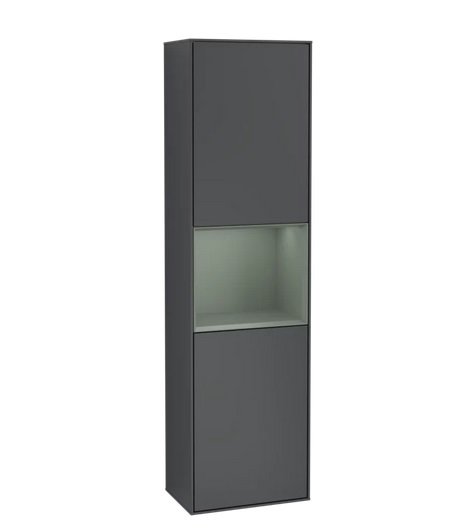 Пенал Villeroy & Boch Finion 41,8x151,6х27 см петли справа с подсветкой МДФ темно-синий матовый лак/оливковый матовый лак F470GMHG