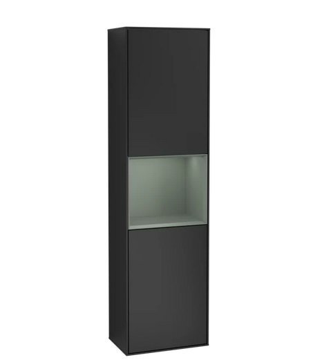 Пенал Villeroy & Boch Finion 41,8x151,6х27 см петли справа с подсветкой МДФ черный матовый лак/оливковый матовый лак F470GMPD