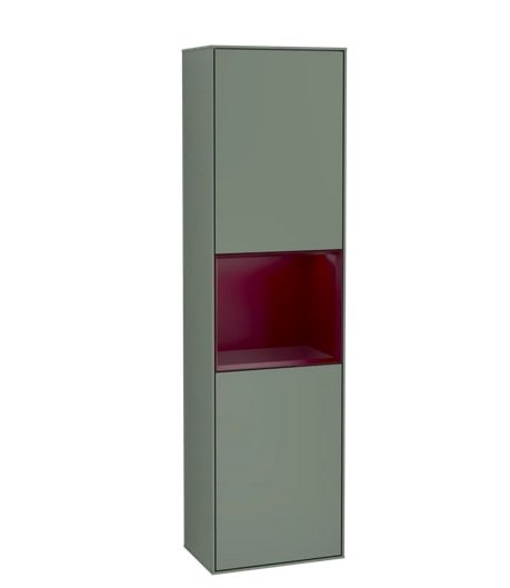 Пенал Villeroy & Boch Finion 41,8x151,6х27 см петлі праворуч з підсвічуванням МДФ оливковий матовий лак/півон матовий лак F470HBGM