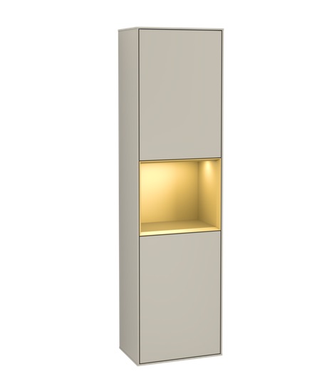 Пенал Villeroy & Boch Finion 41,8x151,6х27 см петлі праворуч з підсвічуванням МДФ пісок матовий лак/золотий матовий лак F470HFHH