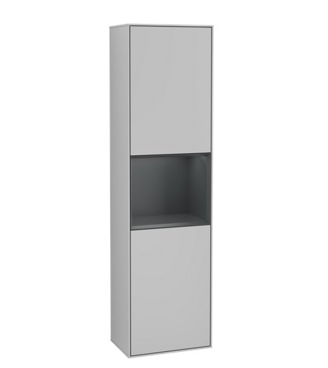 Пенал Villeroy & Boch Finion 41,8x151,6х27 см петлі праворуч із підсвічуванням МДФ світло-сірий матовий лак/темно-синій матовий лак F470HGGJ