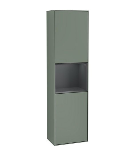 Пенал Villeroy & Boch Finion 41,8x151,6х27 см петлі праворуч з підсвічуванням МДФ матовий оливковий лак/темно-синій матовий лак F470HGGM