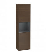 Пенал Villeroy & Boch Finion 41,8x151,6х27 см петлі праворуч із підсвічуванням ДСП шпон волоського горіха/темно-синій матовий лак F470HGGN