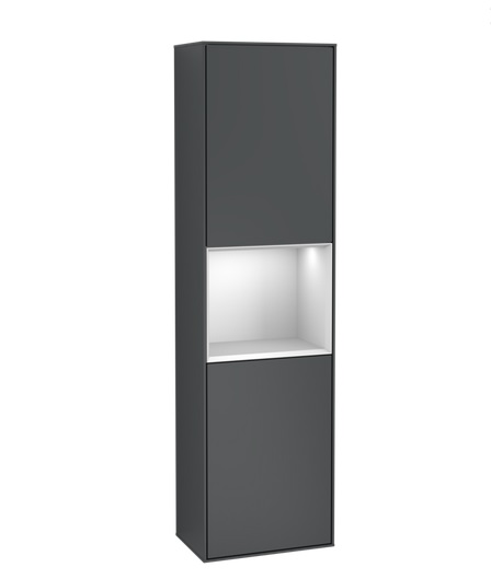 Пенал Villeroy & Boch Finion 41,8x151,6х27 см петли справа с подсветкой МДФ темно-синий матовый лак/белый матовый лак F470MTHG