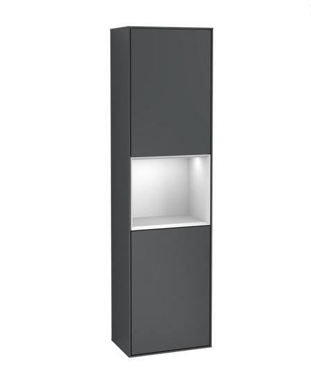 Пенал Villeroy & Boch Finion 41,8x151,6х27 см петлі з підсвічуванням МДФ темно-синій матовий лак/білий матовий лак F470MTHG