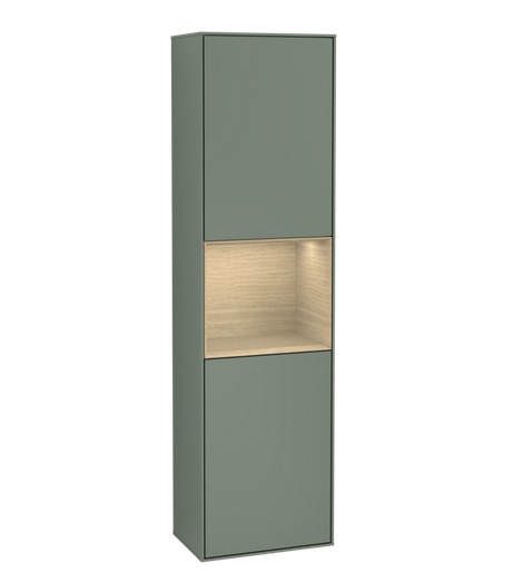 Пенал Villeroy & Boch Finion 41,8x151,6х27 см петли справа с подсветкой МДФ оливковый матовый лак/шпон дуба F470PCGM