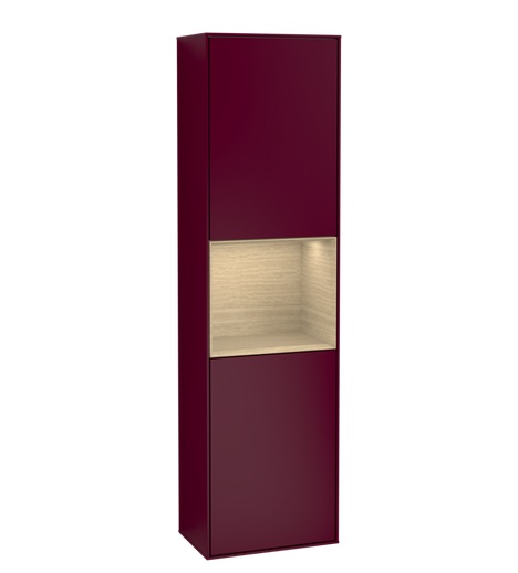 Пенал Villeroy & Boch Finion 41,8x151,6х27 см петли справа с подсветкой МДФ пион матовый лак/шпон дуба F470PCHB