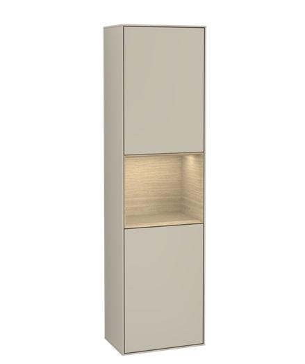 Пенал Villeroy & Boch Finion 41,8x151,6х27 см петли справа с подсветкой МДФ песок матовый лак/шпон дуба F470PCHH