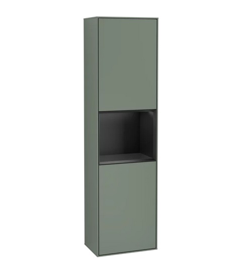 Пенал Villeroy & Boch Finion 41,8x151,6х27 см петлі праворуч з підсвічуванням МДФ оливковий матовий лак/чорний матовий лак F470PDGM