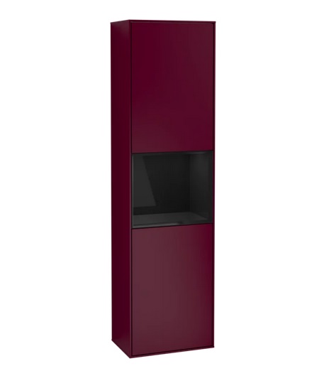 Пенал Villeroy & Boch Finion 41,8x151,6х27 см петли справа с подсветкой МДФ пион матовый лак/глянцевый черный лак F470PHHB