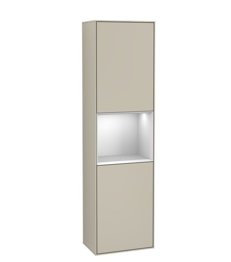 Пенал Villeroy & Boch Finion 41,8x151,6х27 см петлі з підсвічуванням МДФ пісок матовий лак/білий матовий лак F470MTHH