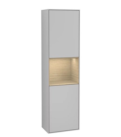 Пенал Villeroy & Boch Finion 41,8x151,6х27 см петли справа с подсветкой МДФ светло-серый матовый лак/шпон дуба F470PCGJ