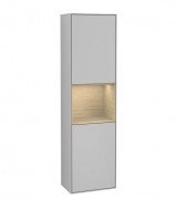 Пенал Villeroy & Boch Finion 41,8x151,6х27 см петлі праворуч з підсвічуванням МДФ світло-сірий матовий лак/шпон дуба F470PCGJ