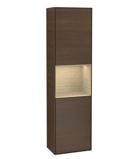 Пенал Villeroy & Boch Finion 41,8x151,6х27 см петли справа с подсветкой ДСП шпон грецкого ореха/шпон дуба F470PCGN