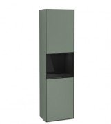 Пенал Villeroy & Boch Finion 41,8x151,6х27 см петлі праворуч із підсвічуванням МДФ оливковий матовий лак/глянцевий чорний лак F470PHGM