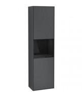 Пенал Villeroy & Boch Finion 41,8x151,6х27 см петлі праворуч із підсвічуванням МДФ темно-синій матовий лак/глянцевий чорний лак F470PHHG