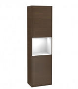 Пенал Villeroy & Boch Finion 41,8x151,6х27 см петлі праворуч з підсвічуванням ДСП шпон волоського горіха/глянсовий білий лак G470GFGN